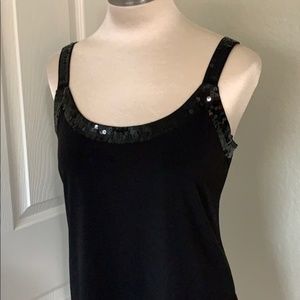 CLOSING SALE!! Black Sequined Detailed Dress Tank